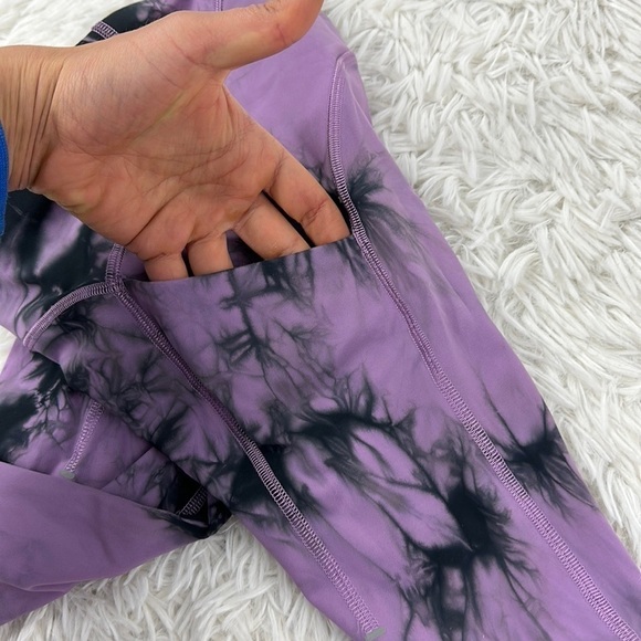 Lululemon Power Thru High-Rise Tight 25" Over Tie Dye Wisteria Purple Graphite - Picture 3 of 6